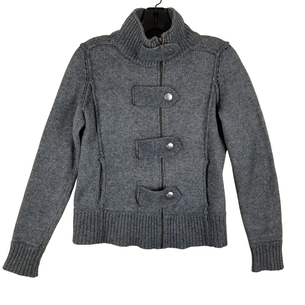 Banana Republic Gray Lambswool Cashmere Blend Full Zip Cardigan Sweater Womens S